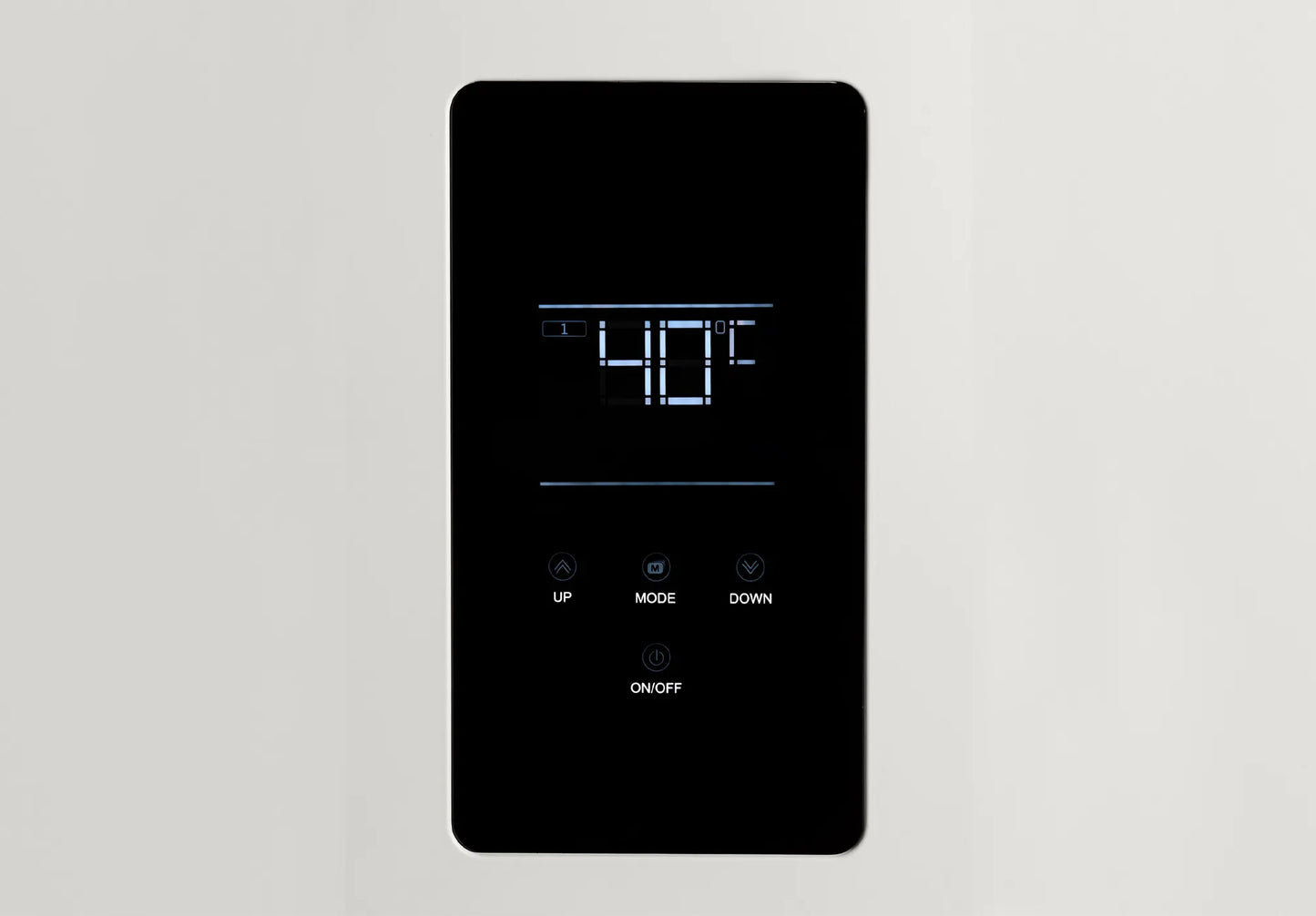 Digital control panel with temperature display