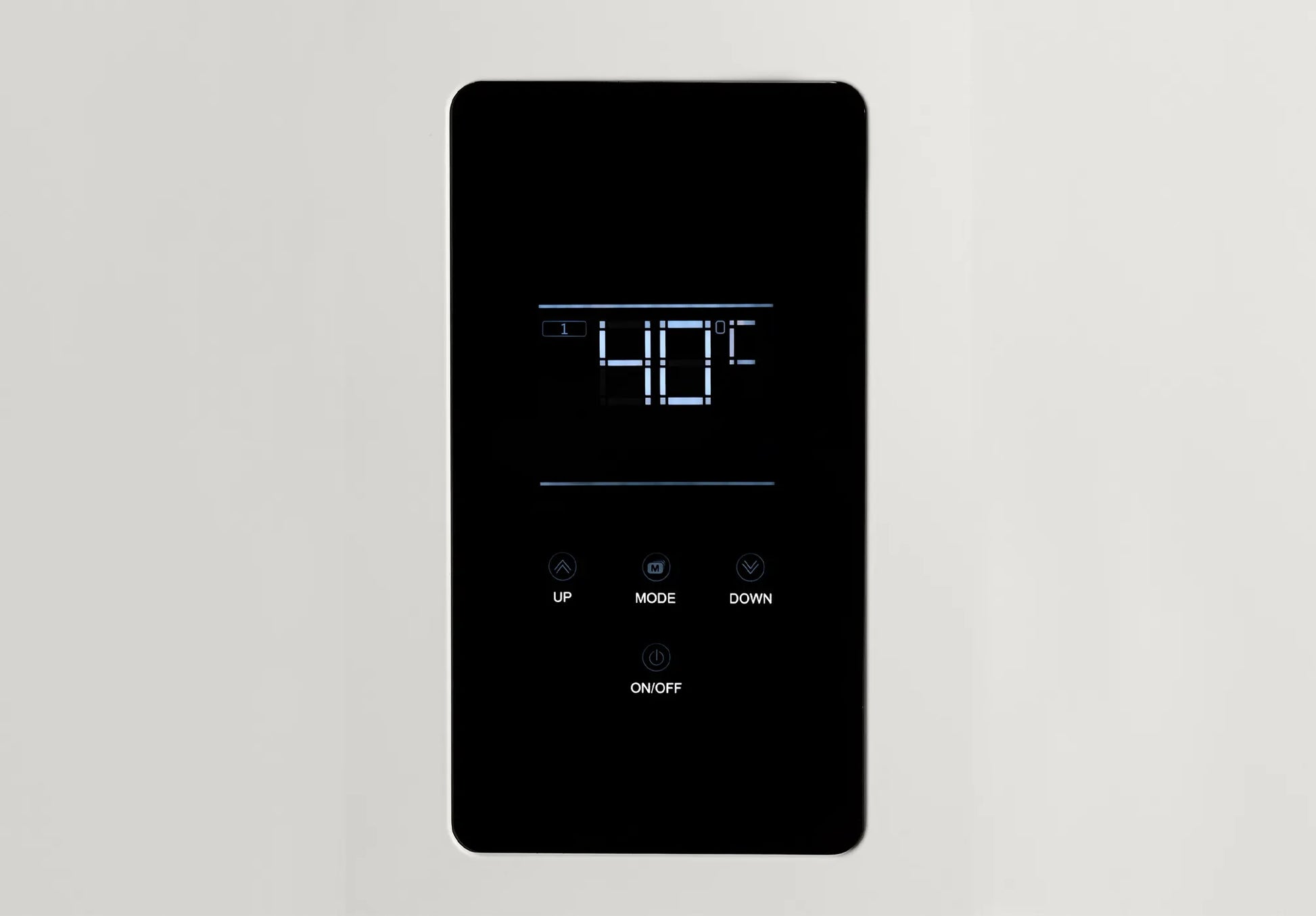 Digital control panel with temperature display