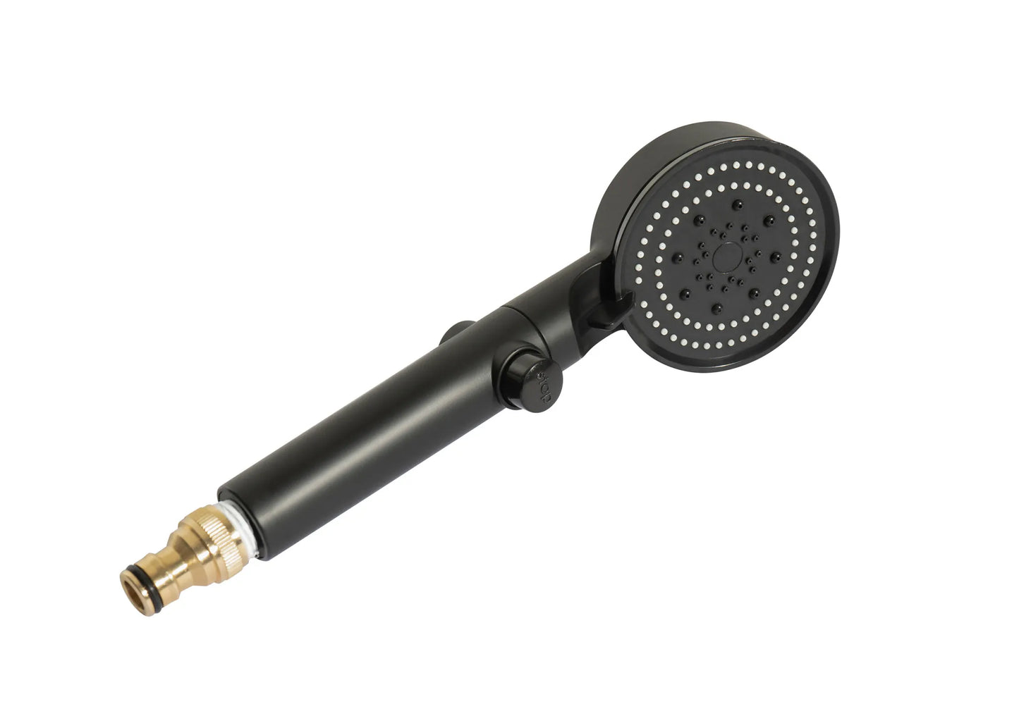Black portable shower head with nozzles