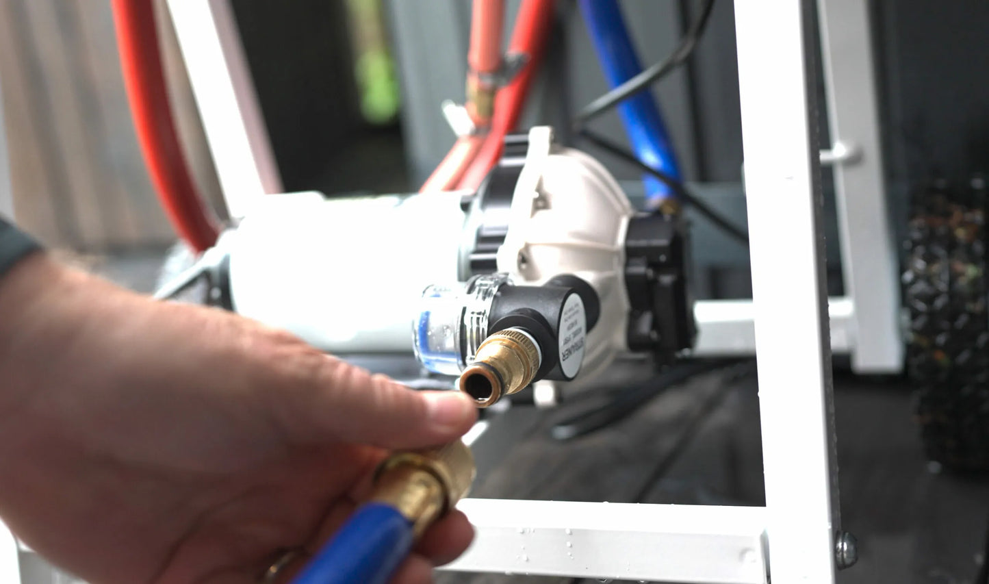 Portable Supa water heater on deck